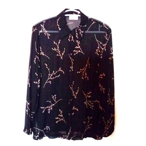 Quintieri Sheer Long Sleeve Button Up Shirt